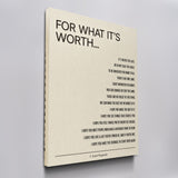 For What It's Worth