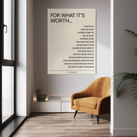 For What It's Worth