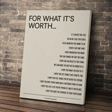 For What It's Worth