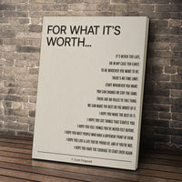 For What It's Worth
