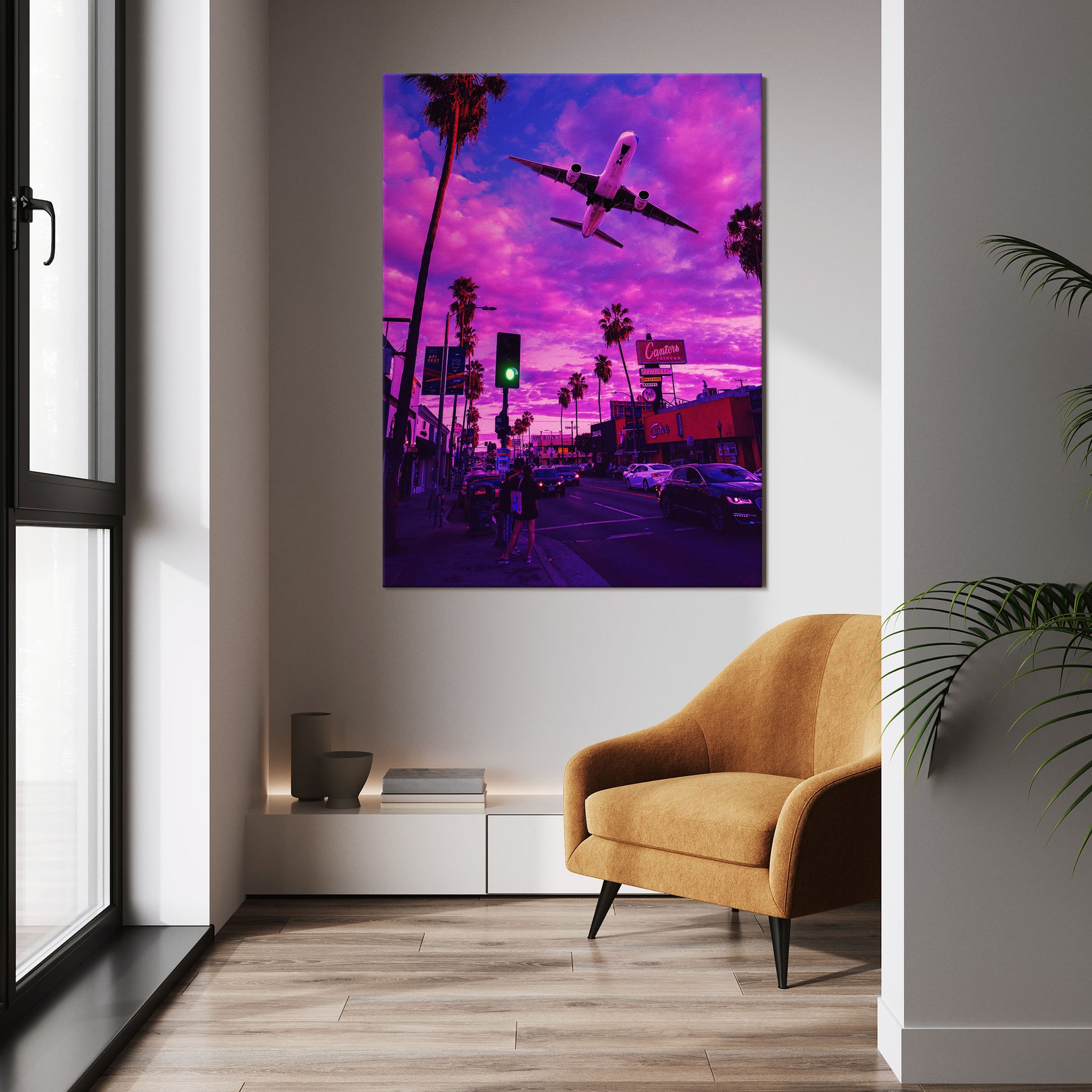 Plane In The Pink Sky