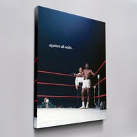 Against All Odds boxing wall art canvas, angled view