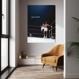 Against All Odds wall art above a mustard chair in a bright modern room