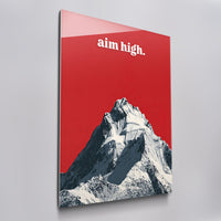 Aim High acrylic glass wall art, angled view