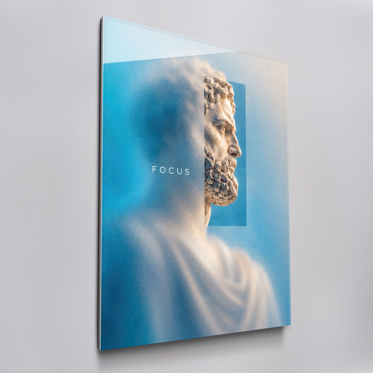 Clarity Within acrylic glass wall art, angled view