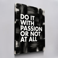 Do It With Passion motivational wall art on canvas, angled view
