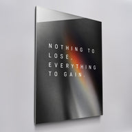 Everything To Gain motivational wall art acrylic glass, angled view