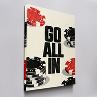 Go All In canvas wall art, angled view
