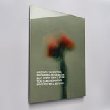 Growth Takes Time acrylic glass wall art, angled view