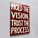 Hold the Vision acrylic glass wall art, angled view
