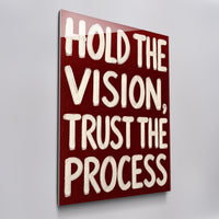 Hold the Vision acrylic glass wall art, angled view