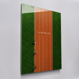 Let The Work Talk acrylic glass wall art, angled view