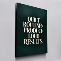 Loud Results canvas wall art, angled view