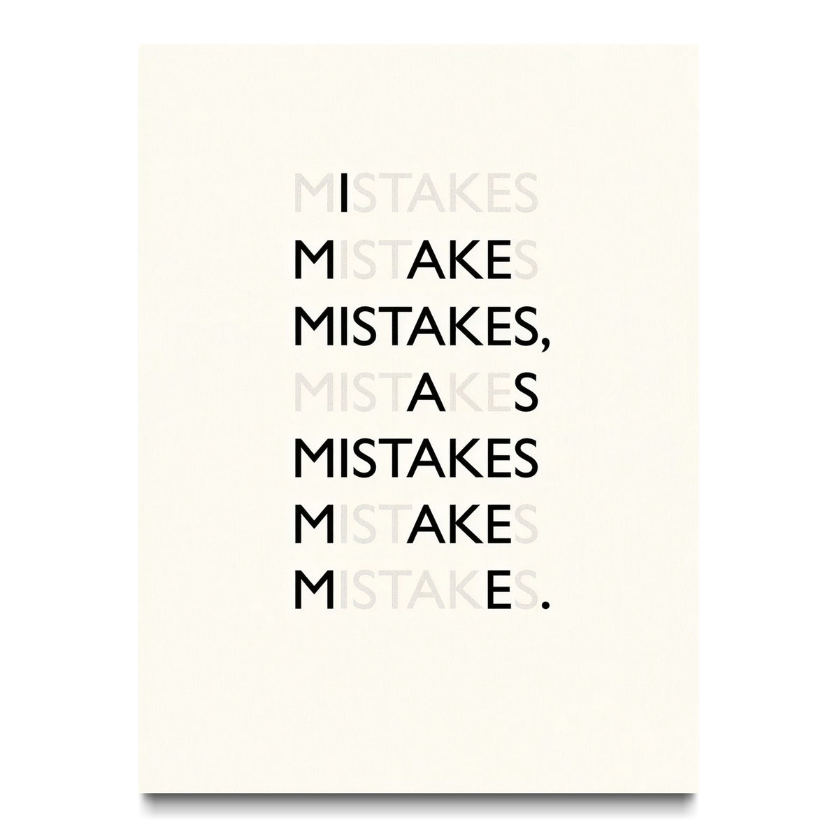 Mistakes canvas wall art, front view