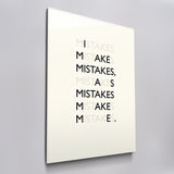 Mistakes acrylic glass wall art, angled view
