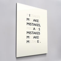 Mistakes acrylic glass wall art, angled view