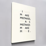 Mistakes canvas wall art, angled view