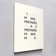 Mistakes canvas wall art, angled view