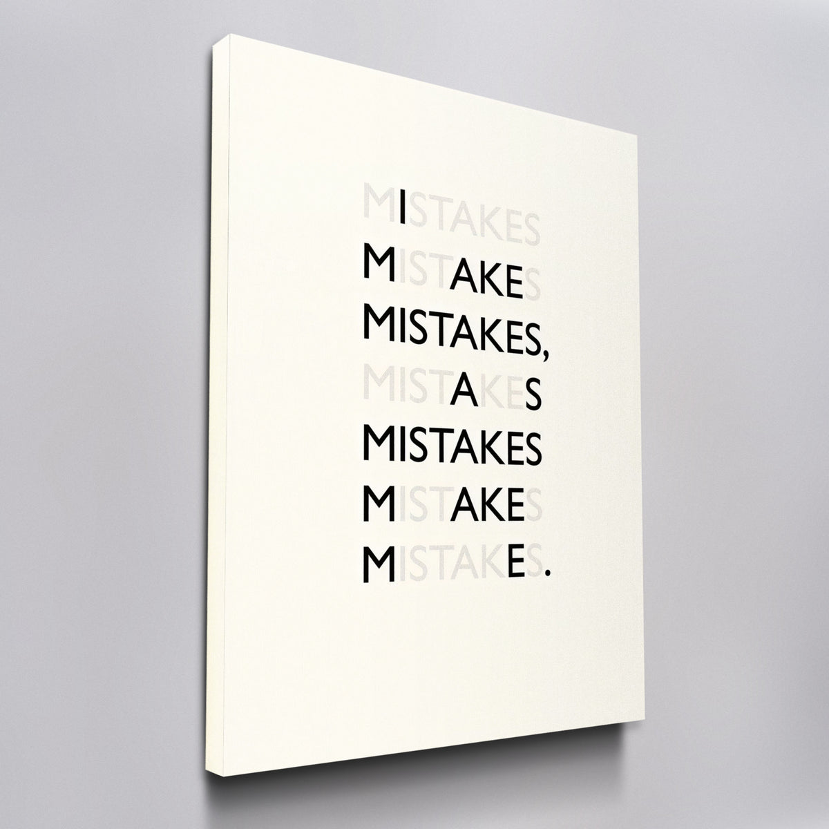 Mistakes canvas wall art, angled view