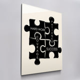 Puzzle Pieces acrylic glass wall art, angled view