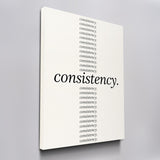Show Up Daily canvas wall art, angled view