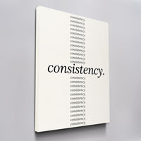 Show Up Daily canvas wall art, angled view