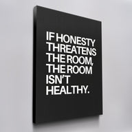 The Room motivational wall art on canvas, angled view