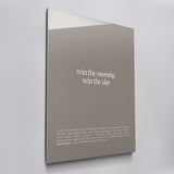 Win The Morning acrylic glass wall art, angled view